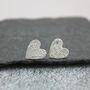 Sterling Silver Textured Heart Studs, thumbnail 8 of 8