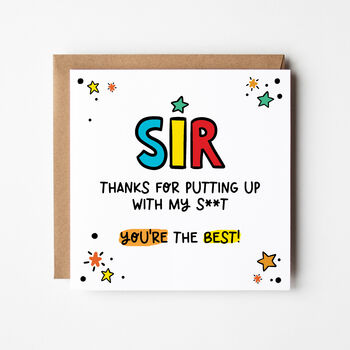 Cheeky Sir Or Miss Thank You Teacher Card, 2 of 5