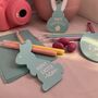 Personalised Hopping Easter Bunny Decoration Turquoise, thumbnail 4 of 9
