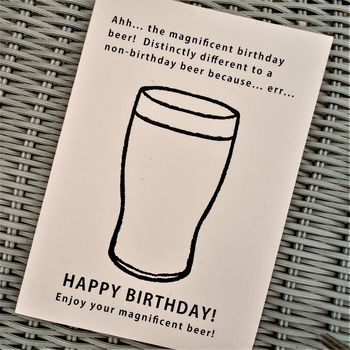 'The Magnificent Birthday Beer!' Joke Birthday Card, 3 of 4