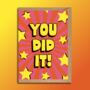 You Did It Celebration Greeting Card Orange, thumbnail 1 of 2