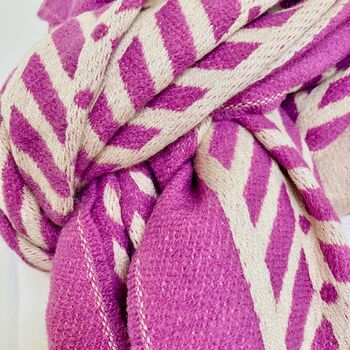 Pink And Cream Reversible Super Soft Scarf, 4 of 6