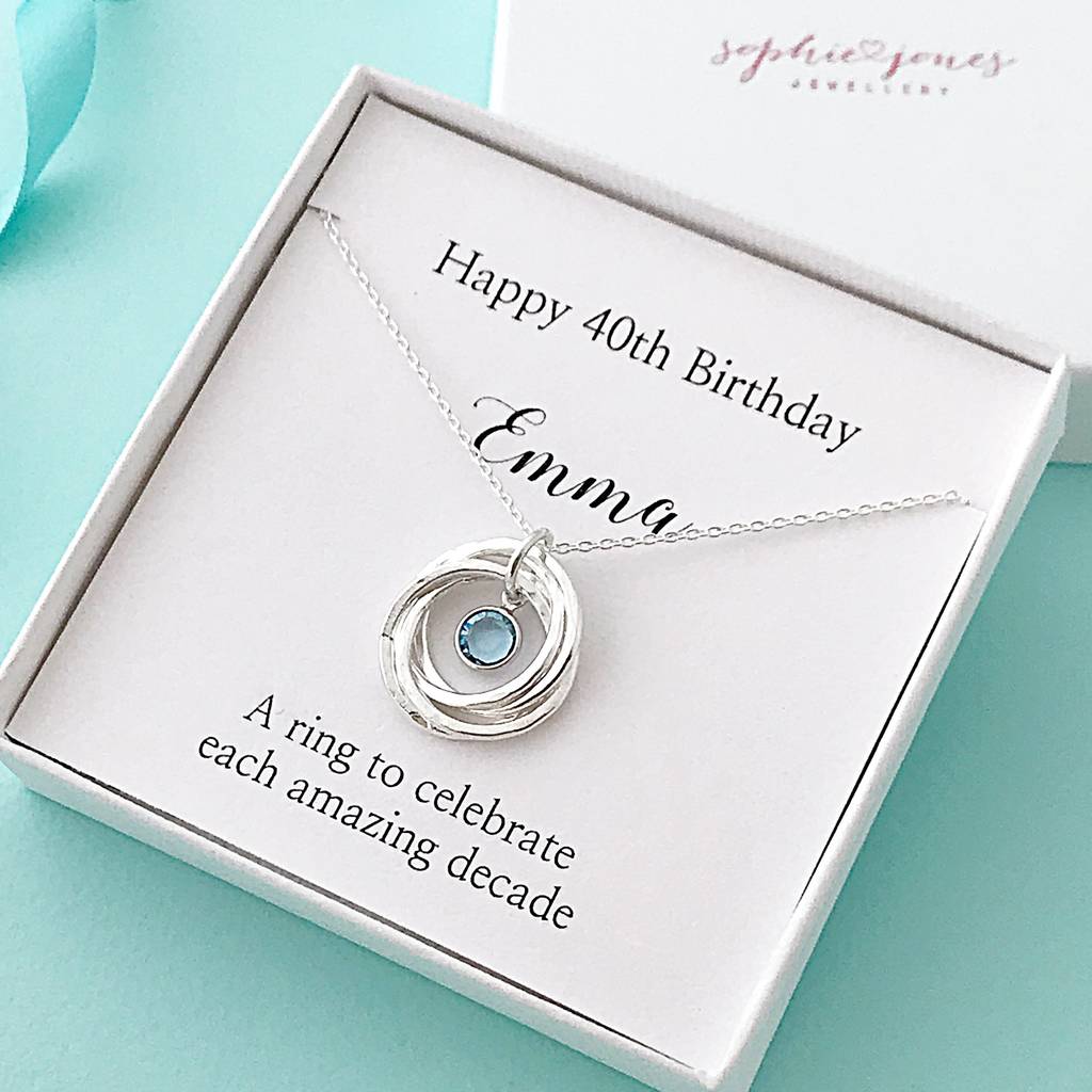 80th Birthday Necklace with Birthstone