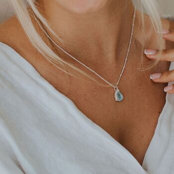 Silver Blue Topaz Necklace Aurelia, 2 of 4