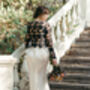 Black Macrame Lace Top Long Sleeved Wedding Dress Topper, thumbnail 9 of 10