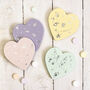 Pastel And Silver Leaf Jesmonite Heart Coaster Set, thumbnail 3 of 5