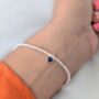 Sterling Silver September Heart Birthstone Sapphire Bracelet Gift For Her, thumbnail 5 of 10