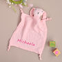 Personalised Baby Muslin Pink Comforter, thumbnail 1 of 4