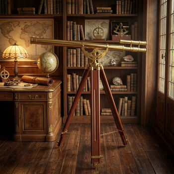 Custom 60 Inch Antique Style Brass Telescope With Tripod, 9 of 9