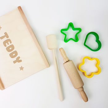 Personalised Wooden Children's Baking And Play Set, 2 of 8