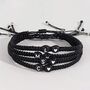 Personalised Black Braided Rope Initial Bracelet, thumbnail 3 of 7