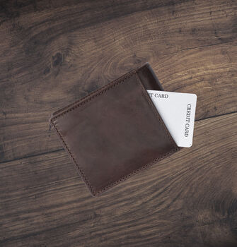 Men's Dark Brown Wallet Luxury Italian Leather Bifold Rfid Protected, 8 of 8