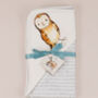 Hooded Story Print Baby Blanket Featuring Olive Owl, thumbnail 3 of 8