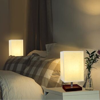 Square Bedroom Table Lamp LED Lights Stand, 2 of 8