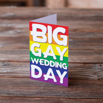 Big Gay Wedding Day Card Rainbow Same Sex Marriage, 3 of 3