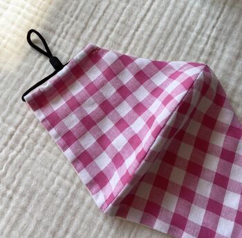 Cotton Gingham Three Layer Face Mask, 4 of 7