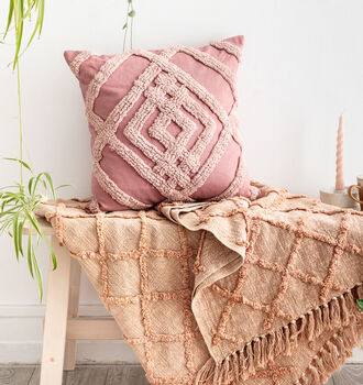 Rose Geo Textured Cushion, 2 of 2