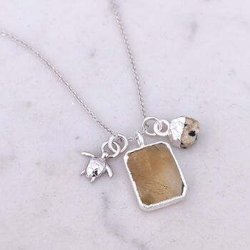 The Trio' Citrine Necklace, Sterling Silver, 3 of 9