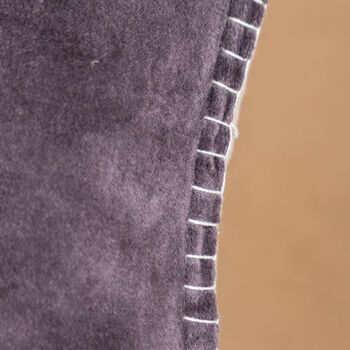 Grey Cotton Velvet Cushion Cover With Feston Stitch, 3 of 4