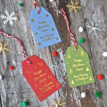 Personalised Gold Foiled Festive Pack Of Gift Tags, 6 of 6
