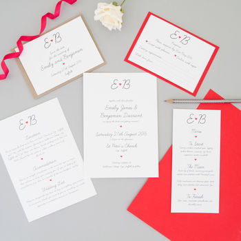 Red Heart Wedding Invitation And RSVP, 4 of 4