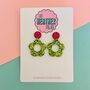 60's Style Flower Glitter Earrings *More Colours Available*, thumbnail 1 of 4