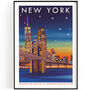 New York City, Brooklyn Bridge Travel Print, thumbnail 1 of 3