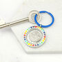Something Old, New, Borrowed, Blue Bridal Sixpence Keyring, thumbnail 3 of 12