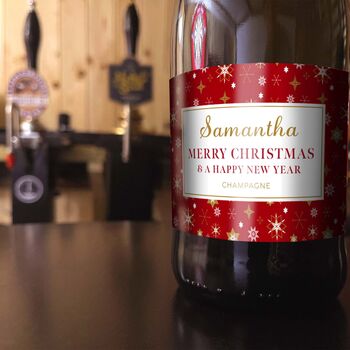 Personalised Christmas Champagne Red, 2 of 2