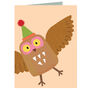 Mini Brown Owl Greetings Card, thumbnail 2 of 4
