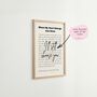 Personalised Song Lyrics Wall Art Print, thumbnail 2 of 5