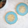 Blue Iridescent Geode Resin Coasters, thumbnail 8 of 11