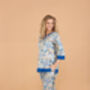 Indian Cotton Indigo Lotus Print Pyjama Set, thumbnail 4 of 4