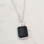 'The Rectangle' Black Onyx Sterling Silver Necklace, thumbnail 5 of 8