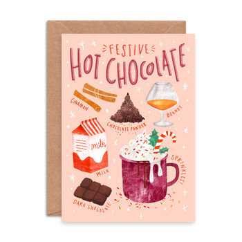 Festive Hot Chocolate Recipe Christmas Card, 2 of 3