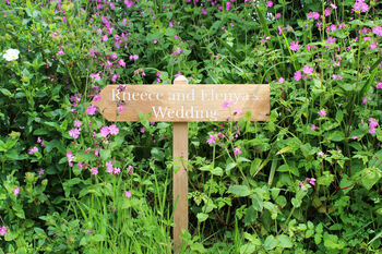 Country Lane Wooden Wedding Event Signs, 6 of 9