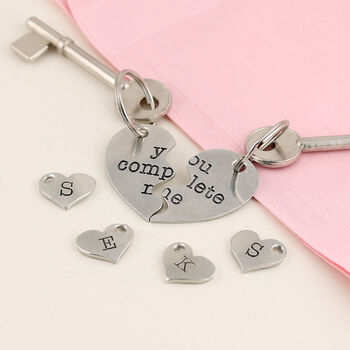 Couples Gift You Complete Me Personalised Keyring, 3 of 5
