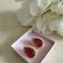 Dark Pink Gold Pearl Stud Earrings, thumbnail 3 of 5