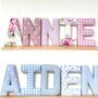Pink And Blue Fabric Letter, thumbnail 1 of 12