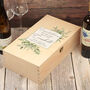 Eucalyptus Wedding Gift Double Wooden Wine Bottle Box, thumbnail 2 of 4