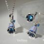 Sterling Silver Bluebell Enamel Jewelry Sets, thumbnail 1 of 8