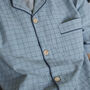 Personalised Men’s Pure Cotton Pyjama Set – Blue Check Comfort, thumbnail 8 of 9