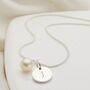 Personalised Sterling First Pearl Disc Necklace, thumbnail 1 of 5