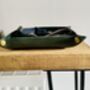 Personalised Dark Racing Green Leather Accessories Tray, thumbnail 8 of 12