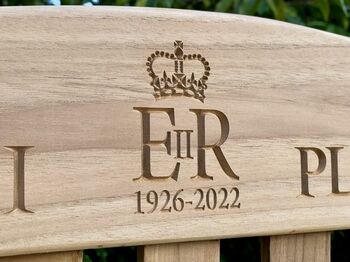 Queen Elizabeth Ii Platinum Jubilee Engraved Bench, 2 of 4