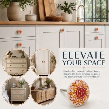 Sunflare Blossom Round Shaped Ceramic Knob, 3 of 9