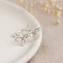 Sterling Silver And Rose Gold Holly December Birth Flower Earrings, thumbnail 4 of 6