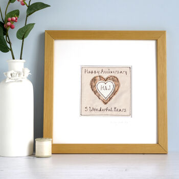 Personalised Wood 5th Wedding Anniversary Card, 4 of 7