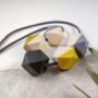 Grey And Mustard Geometric Necklace, thumbnail 4 of 6