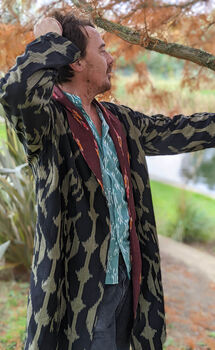 Bohemian Men’s Cotton Kimono Robe For Lounge, 8 of 8